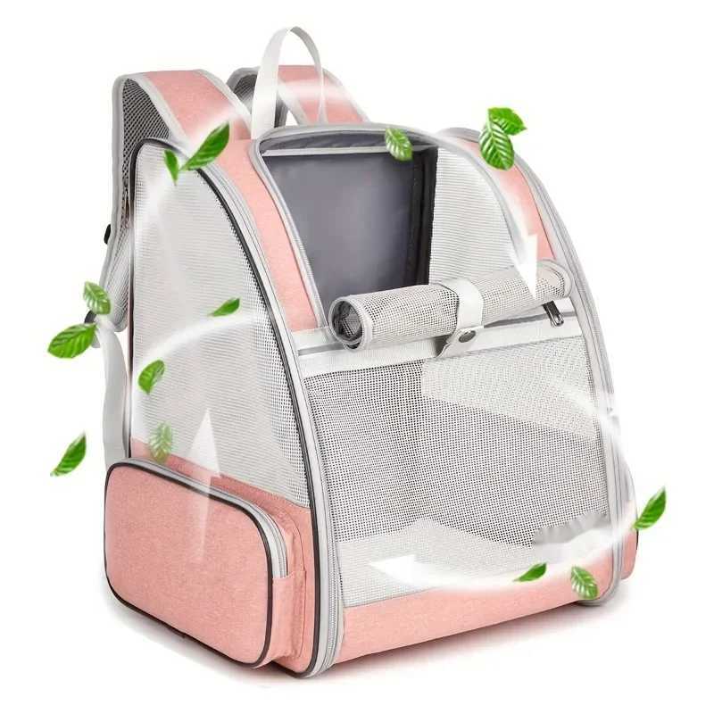 Pet Cat Carrier Backpack Breathable Portable Travel backpack for cat and dog With Anti Breakaway Belt Three-door designXJ240907