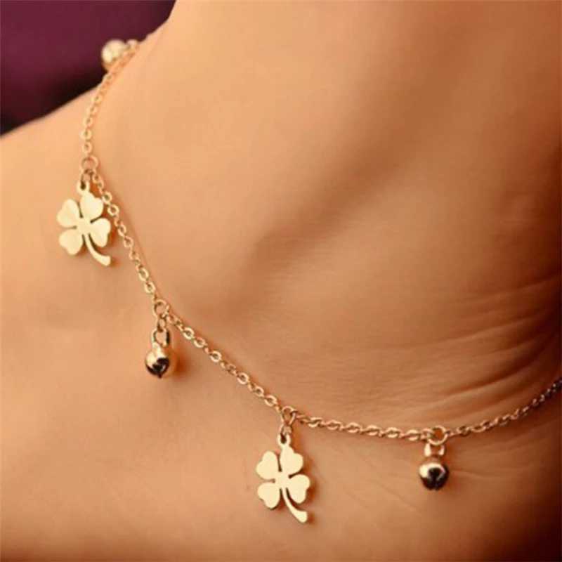Bohemian Flowers And Bell Anklets for Women Charm Leg Bracelet Fashion Jewellery for Female Ankle Bracelet Cheville FemmeX2409