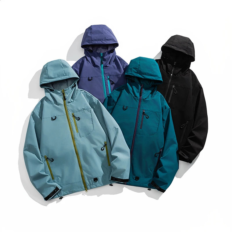 Mens windproof jacket with colorful blocked zipper fashion jacket large-sized M-5XL jacket windproof and breathable jacket 240906