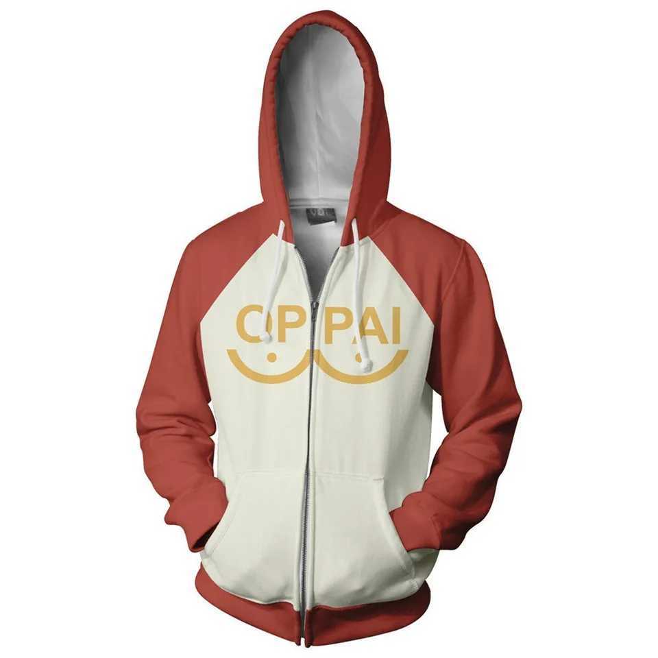 NEW Anime Saitama Oppai Hoodie Hooded Sweatshirt Hoodie Cosplay Costume New Fleece Fashion Harajuku Jacket and Coat M240909