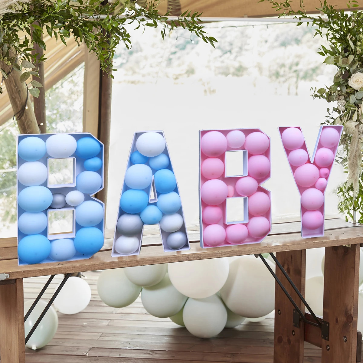 91.5CM Giant Letter Balloon Filling Box Balloon Birthday Wedding Party Decor Birthday Figure Baby Shower Baloon Mosaic Frame Box 240910