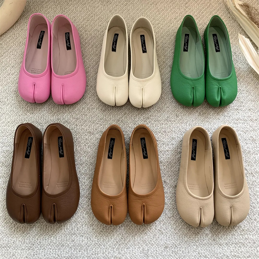 Bailamos Split Toe Flats Ballet Woman Slip On Loafers Soft Bottom Moccasins Tabi Ninja Women Casual Shoes Mujer 240906