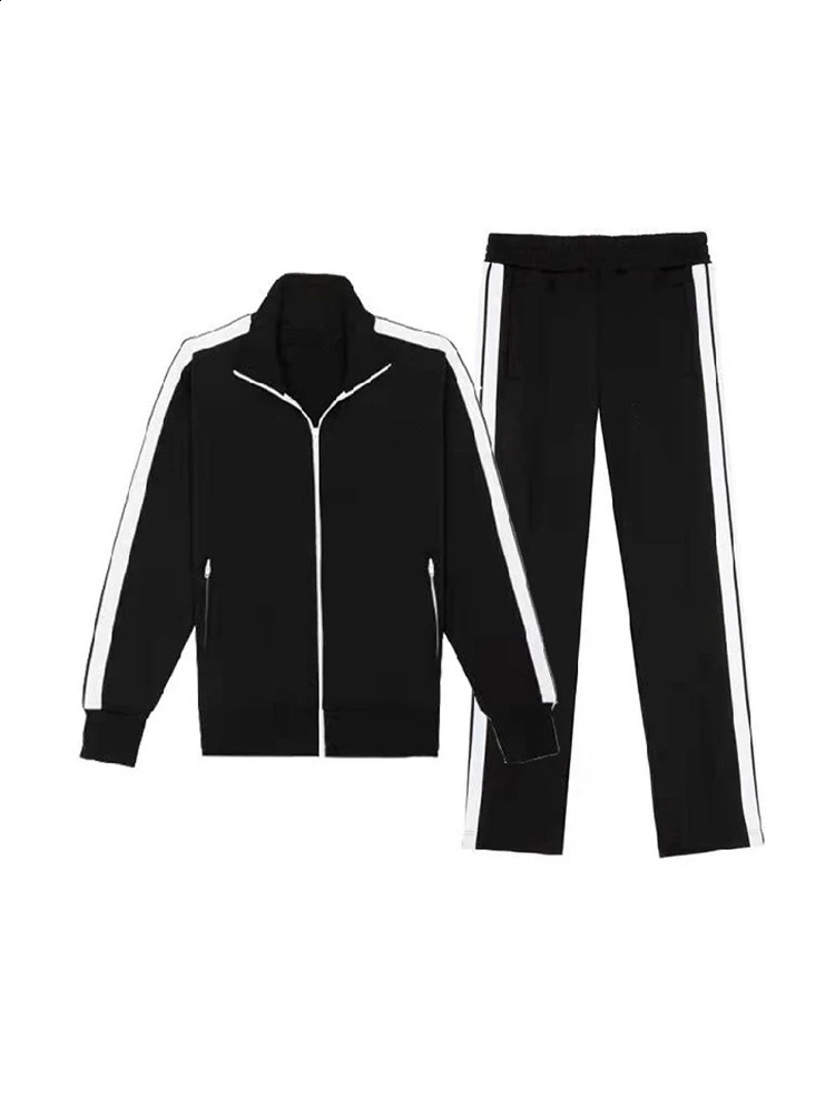 Casual jacket pants set womens sports comparison fashion long sleeved zipper set womens autumn pocket loose set 2 pieces women 240910
