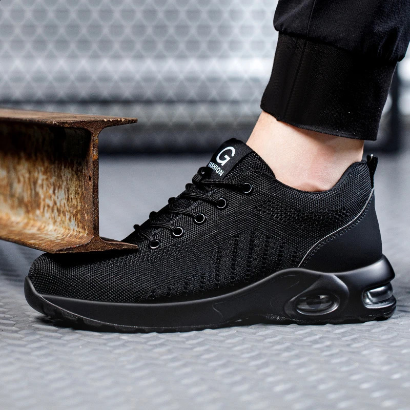 Styles Men Safety Boots With Steel Toe Cap Anti-smash Work Sneakers Safety Shoes Men Indestructible Work Boots Hiking shoes 241226