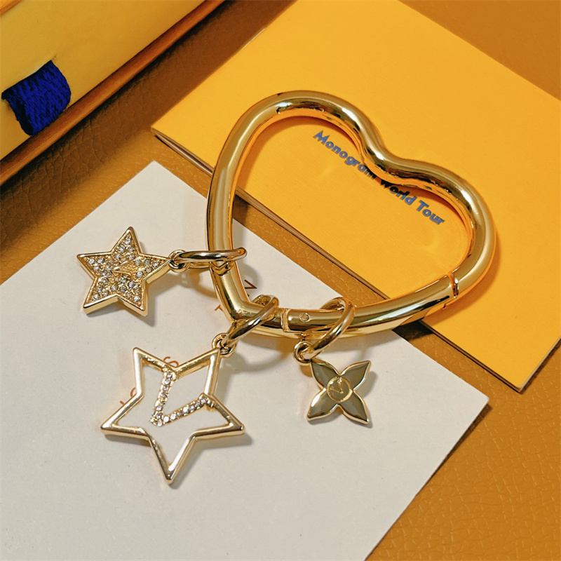 Designer Keychain Heart Direting Womens Star Star Bag Fasm Men Case Chains Con Scatola-image