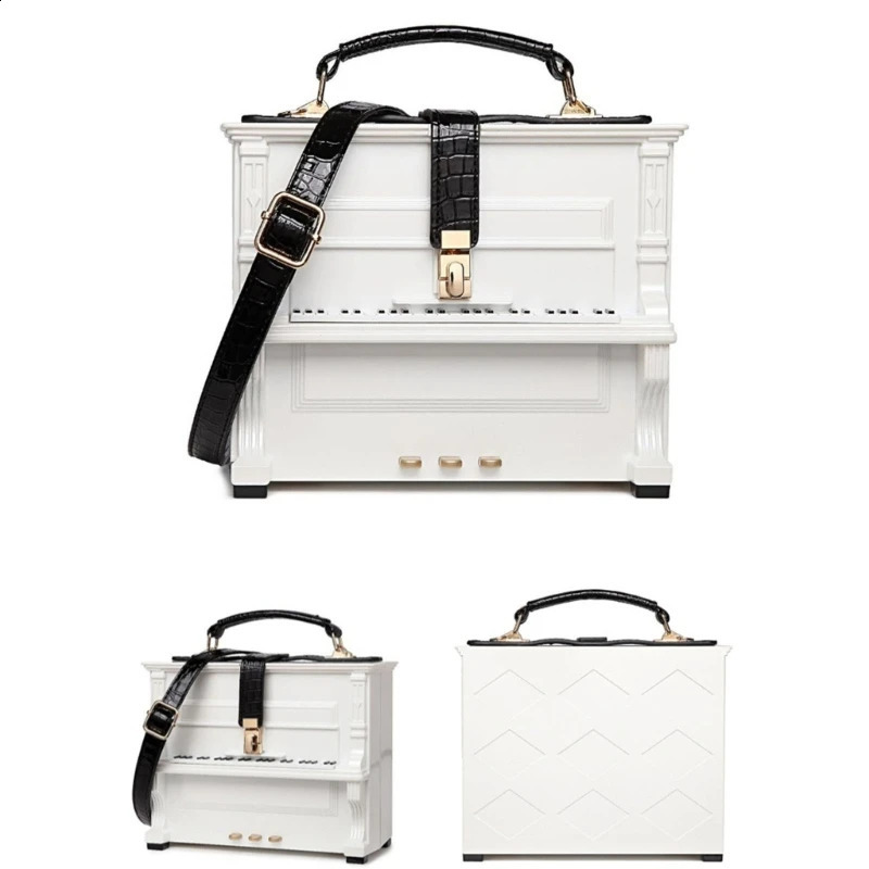 Women Vintage Acrylic Piano Shaped Clutch Box Shoulder Bag Elegant Evening Crossbody Handbag Top Handle Purse 240906 9358 4