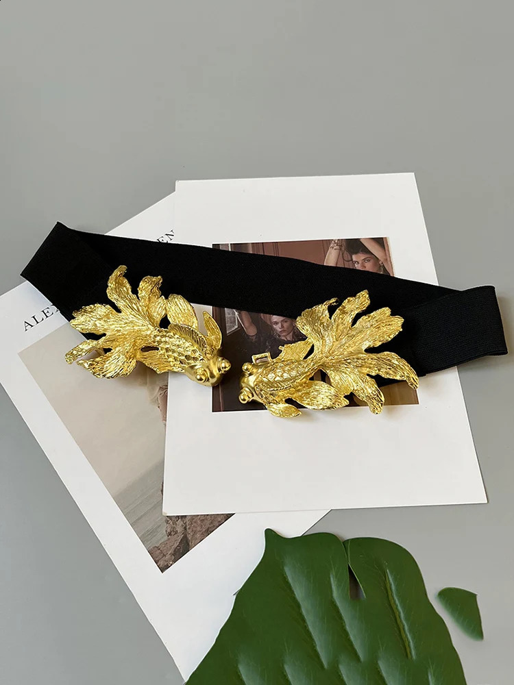 Lanmrem Retro Goldfish Womens PU Metal Buckle with Adjustable Full Match Fashion Street 2024 Arrival 2YA108 240909