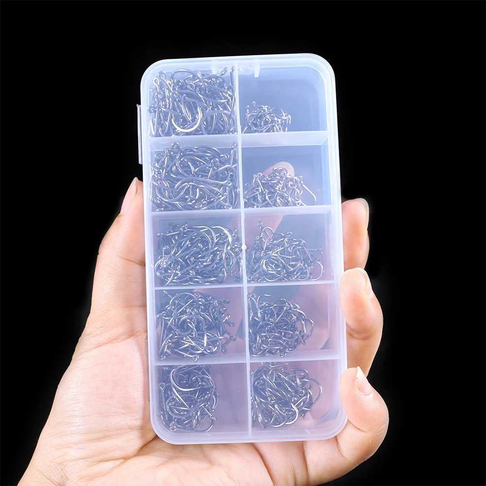 1000PCS Fishing Hooks Set High Carbon Steel Sharp Durable Barbed Fishhook Rock Fishing Equipment Gear Tackle Accessories withbox Y240910