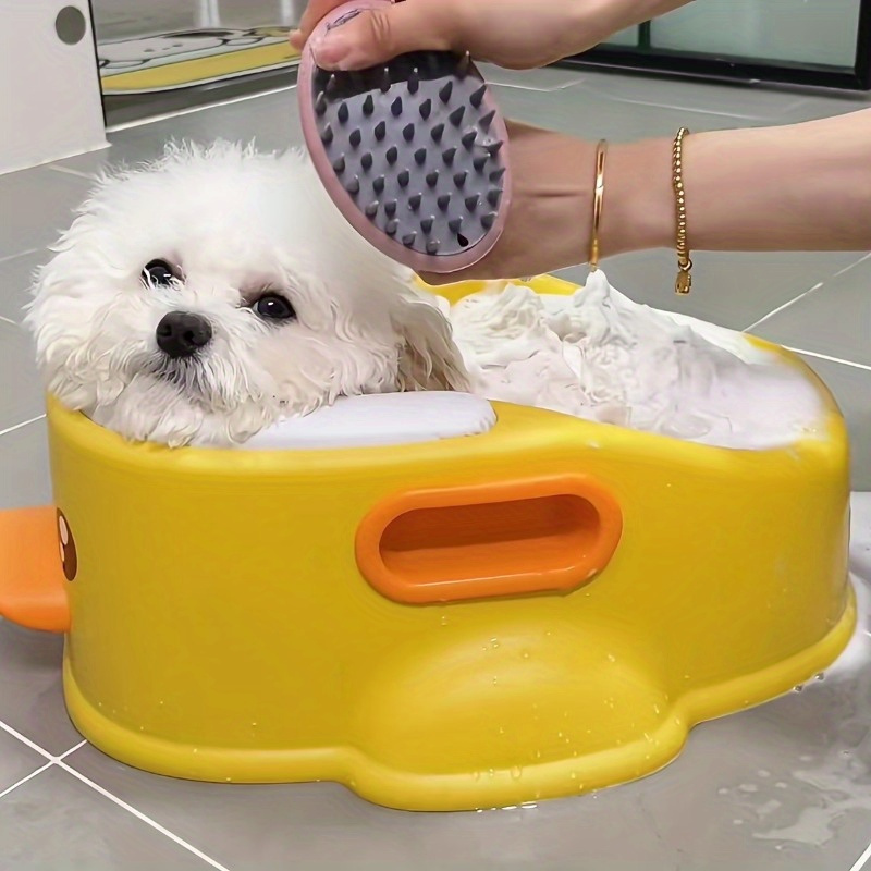 Portable Duck Shaped Pet Bathtub for Dogs Cats Durable PP Material Easy Hang Design pu1245 H4