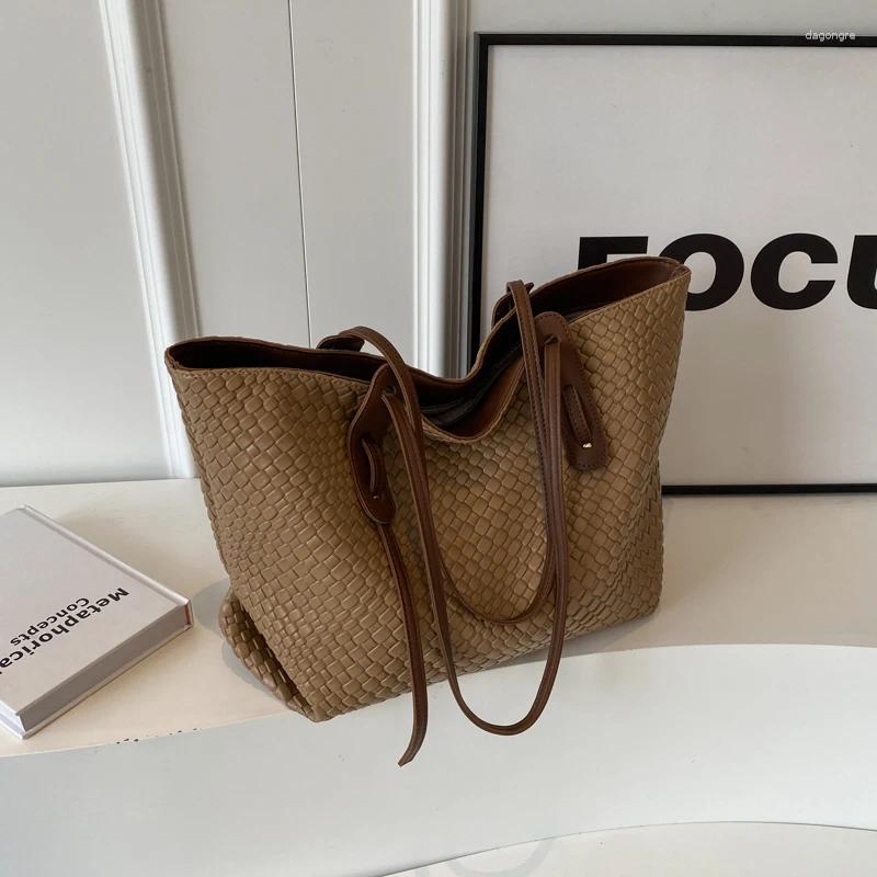 Shoulder Bags Large Capacity Handbags For Women 2024 Winter PU Leather Fashion Trend Side Bag Vintage Shopper Shopping Office Totes f58a