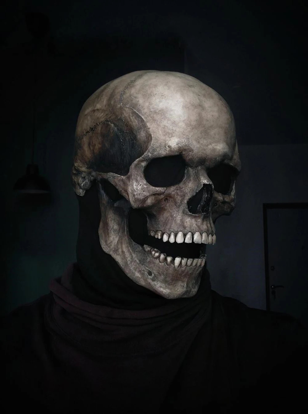 Halloween Mask Latex Mask Skull Horror Decoration Full Head Skull Mask Helmet Movable Jaw Masque Gifts Party Costume Mask