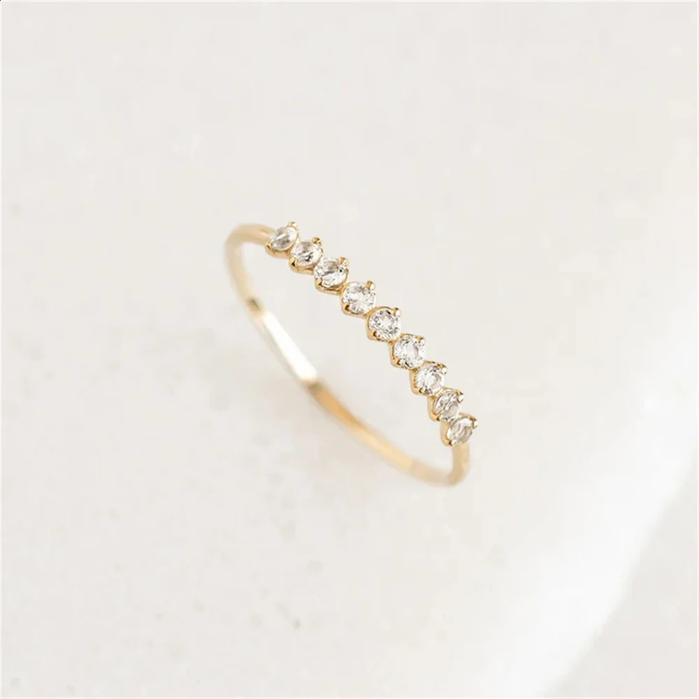 CANNER Water Droplet Zircon Rings For Women 925 Silver 18K Gold Simplicity Super Flash Single Row Clustered Shape Fine Jewelry y240906