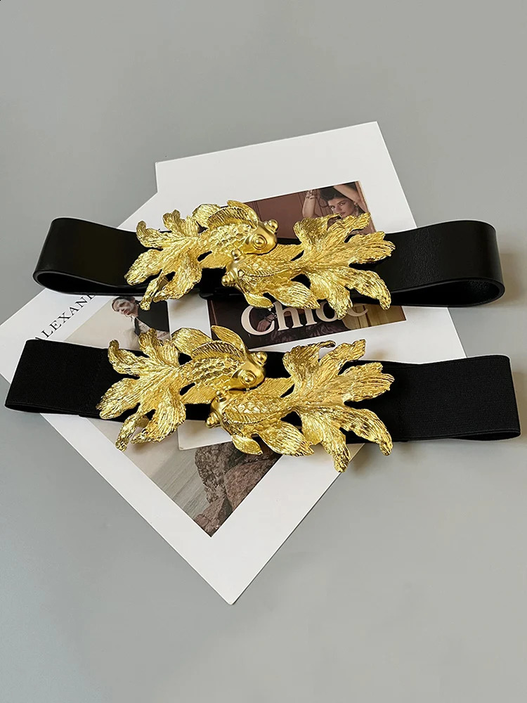 Lanmrem Retro Goldfish Womens PU Metal Buckle with Adjustable Full Match Fashion Street 2024 Arrival 2YA108 240909