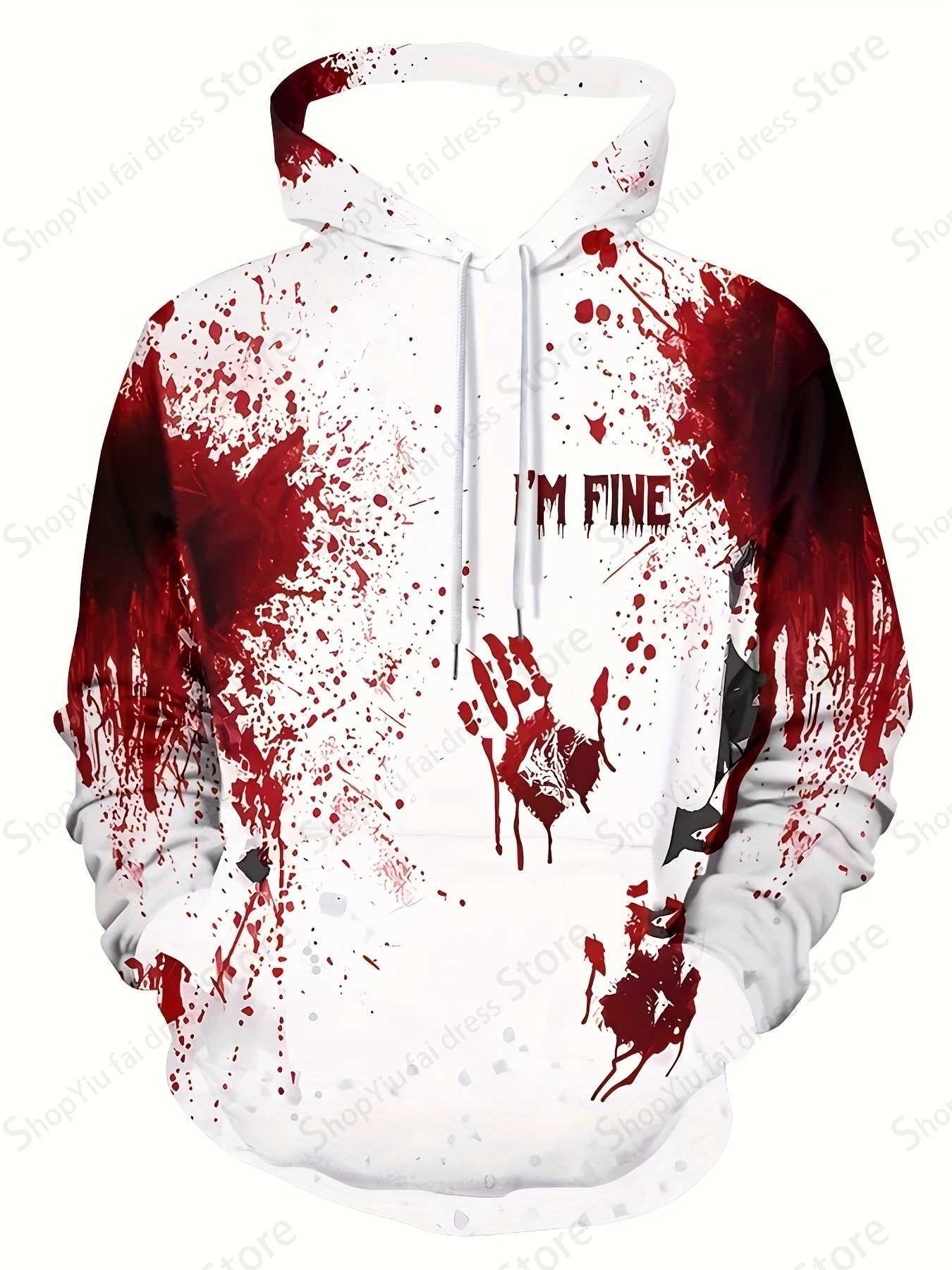 Horror Bloody 3d Print Graphic Hoodies Men Women Fashion Funny Street Hoodie Halloween Sweatshirt Boy Coat Men Tracksuit Clothes M240909