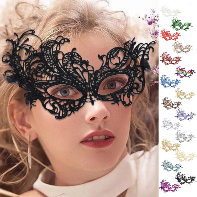 Party Supplies Women Hollow Sexy Mask Makeup Cosplay Lace Masquerade Eye Lingerie Halloween Accessories Gothic Role Playing Carnival