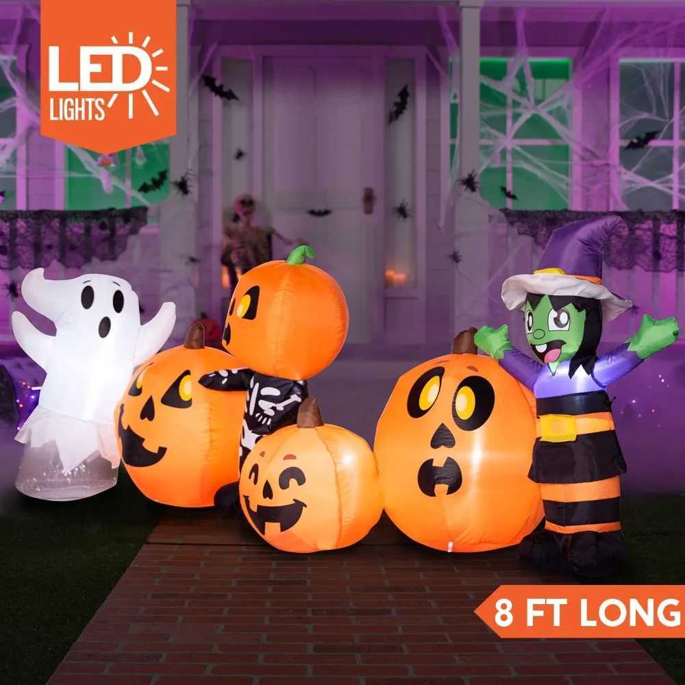 8 ft Long Halloween Inflatables Outdoor Decorations Halloween Blow Ups for Yard Inflatable Pumpkin PatchX240910