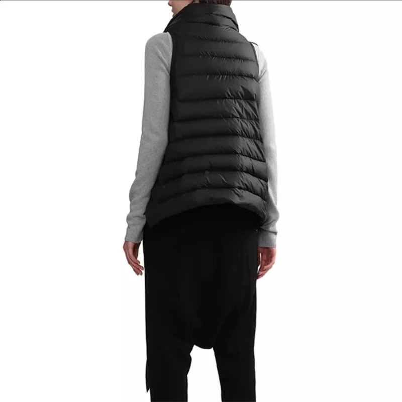 Womens Winter Jacket Asymmetric Quilted Down Coat High Quality Sleeveless Up and Vest y2k Pad Free Delivery 240910