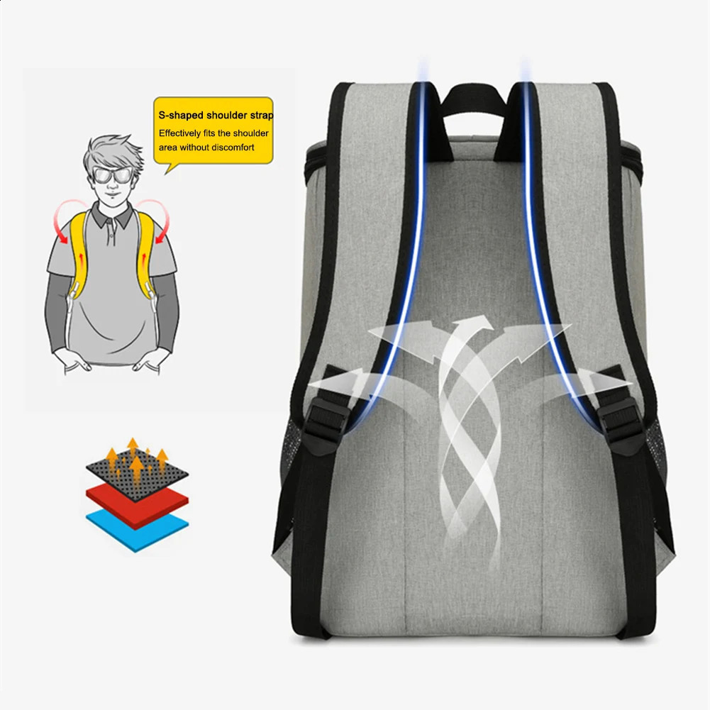 Insulated heat cooler bag large capacity backpack waterproof camping outdoor picnic hiking fishing box 240910