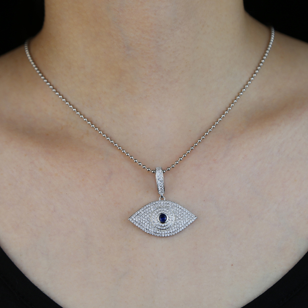 iced out bling 5A sparking cz cubic zirconia lucky pendant necklaces women men tennis chain beaded chain jewelry 201013