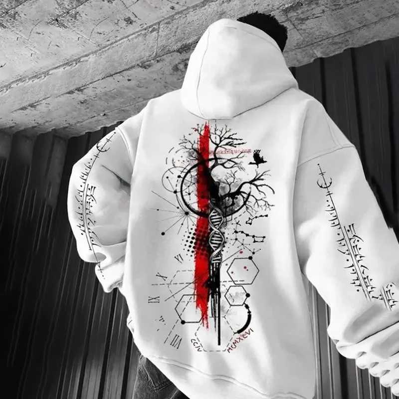 New mens hoodie Pullover graphic oversized gym Soprt workout mens clothing fashion trend design new hoodie sportswear CL240909