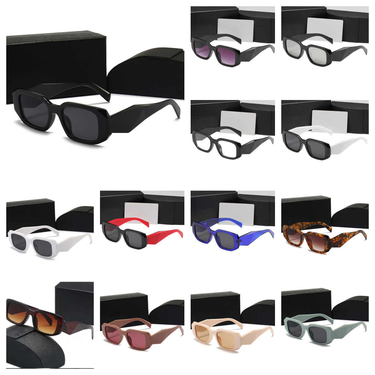 Fashion Vintage Sunglasses Women Men Outdoor Sports Designer Mens Sunglasses UV400 Polarized Classic Eyeglasses Triangular 10 Color With Box