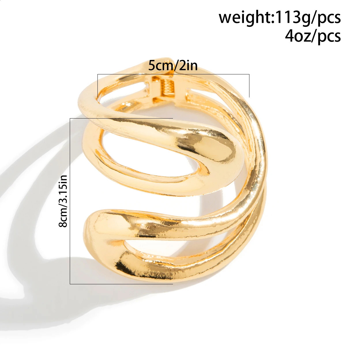 IngeSight. Z Punk Hollow Double Layer Open Bracelet Exaggerated Big Spring Bracelet Womens African Tribe Bracelet Jewelry Gift 240909