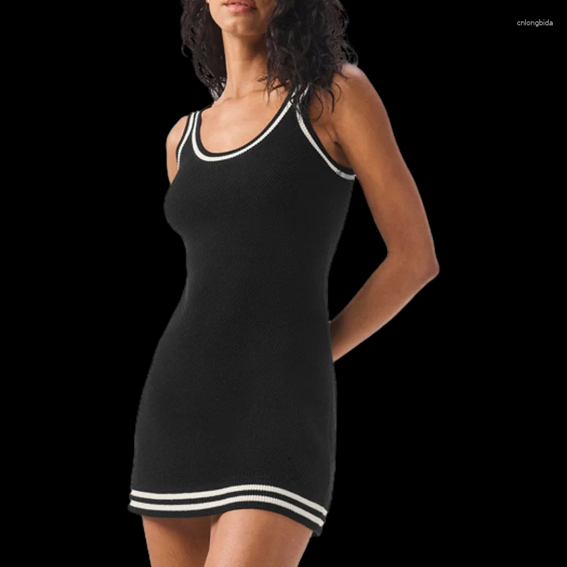Casual Dresses Women's Summer Fashion Tennis Club Sweater Knit Dress Shortsleeve