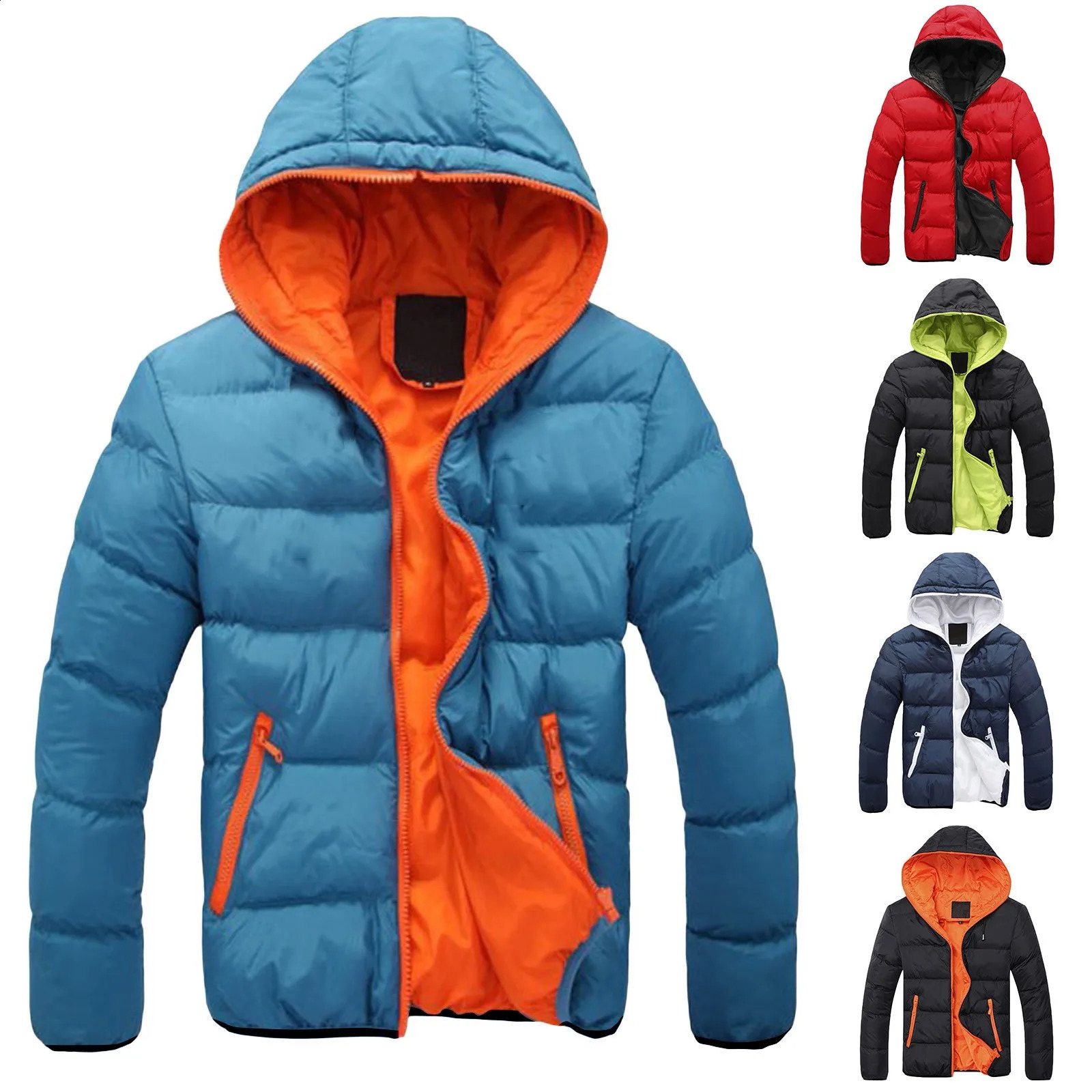 Winter Warm Thick Parkas Coat Mens Casual Windproof Coat Jacket Hooded Jacket Mens Coat 240909