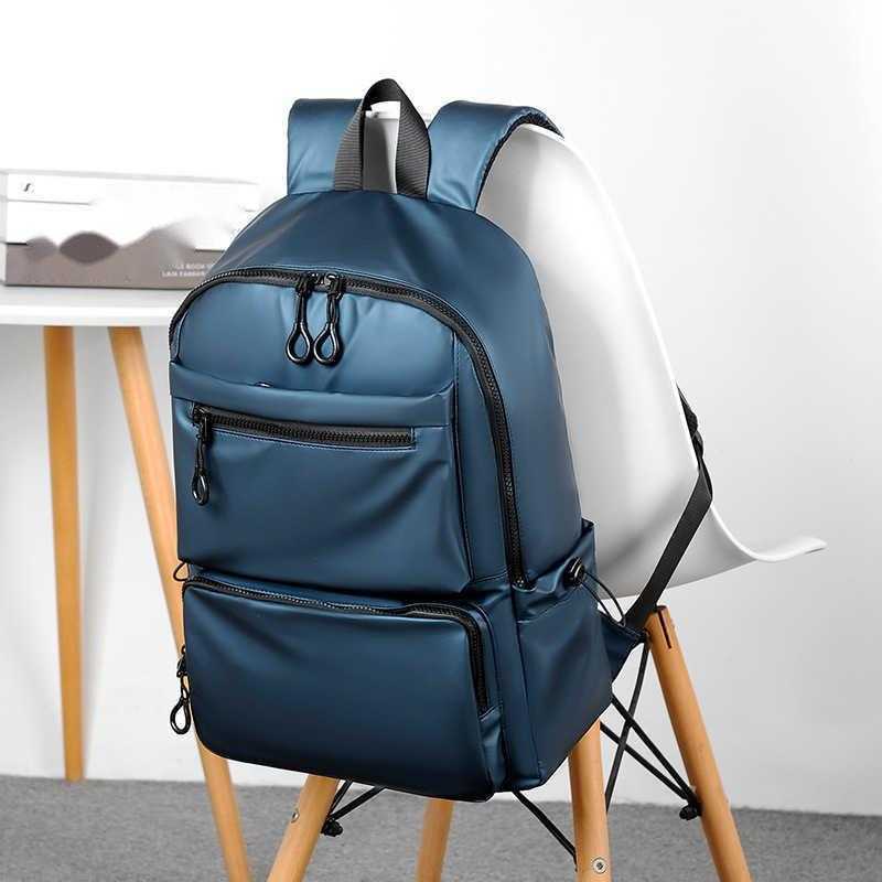 CMM Mens double back leisure computer bag Korean fashion trend student schoolbag Travel Backpack