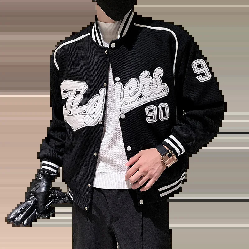 Spring and autumn mens jackets Korean casual goods spring jackets solid color loose mens jackets 240906