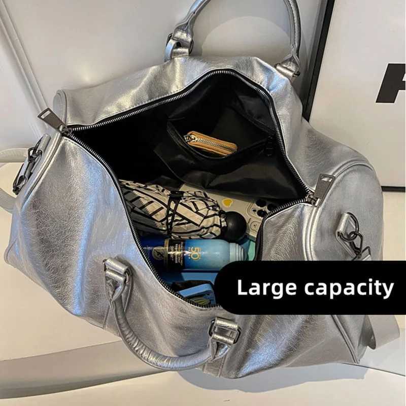 Women PU Fitness Bag Gym Handbag Men Leisure Sports Tote Shoulder Crossbody Large Capacity Swimming Yoga Travel Workout Duffel Y240910