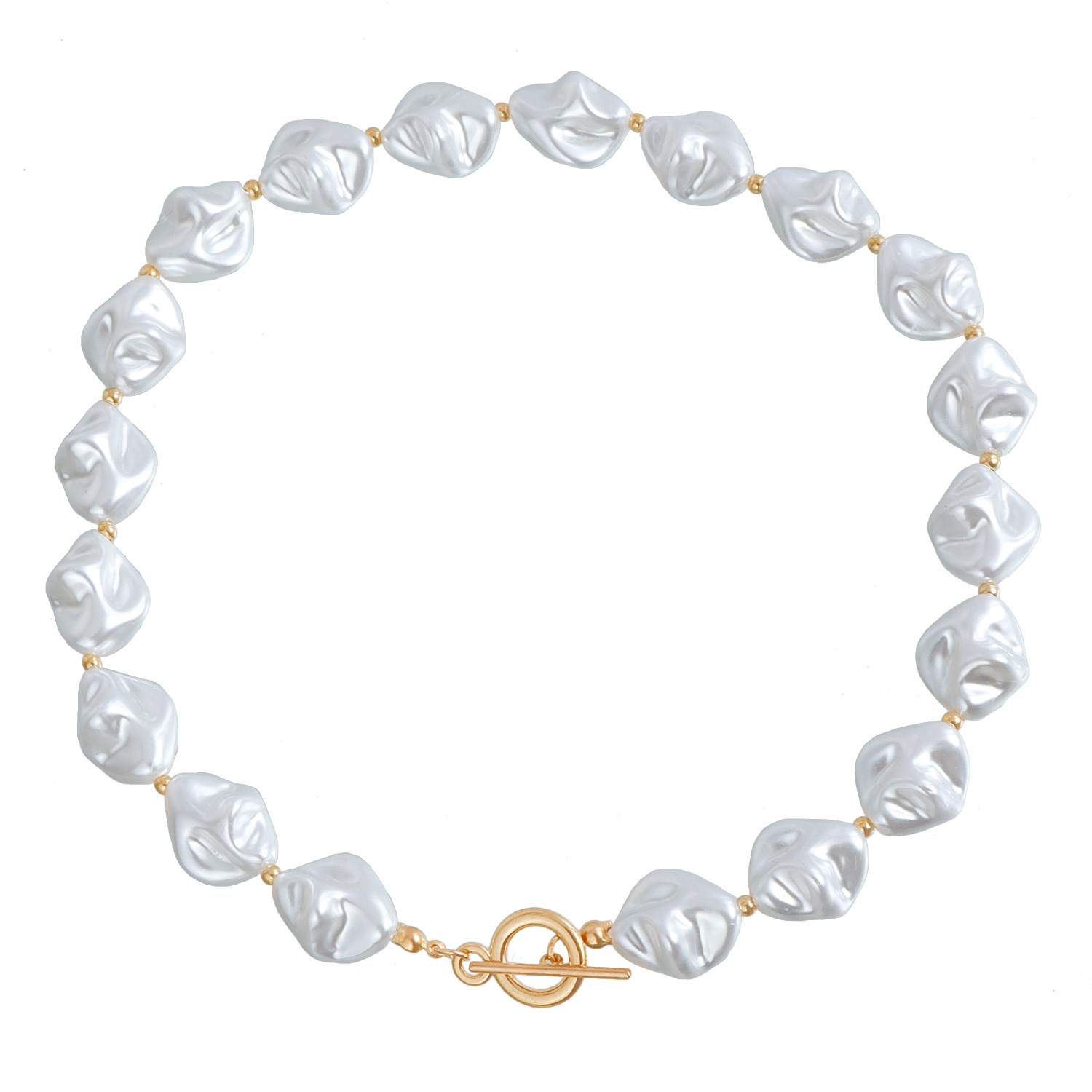 Vintage Baroque Imitation Irregular Pearl Choker Neacklaces For Women Luxury Gold Plated Chain Elegant Jewelry Party Birthday Wedding Gifts