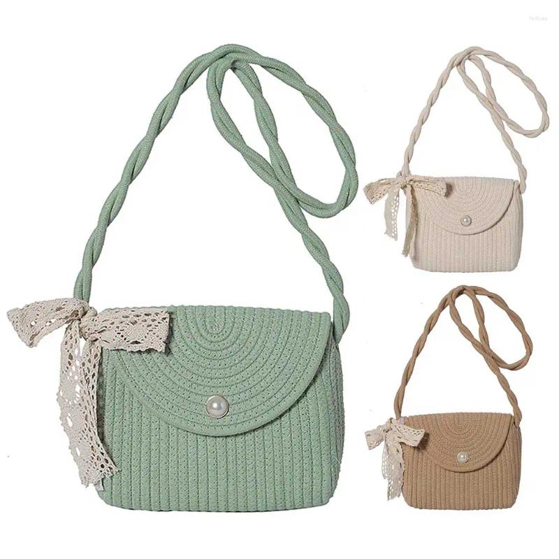 2025 NEW Shoulder Bags Pastoral Summer Bag With Cute Lace Bow Crossbody Tote For Women Beach Picnic Vacation zhanyishengli