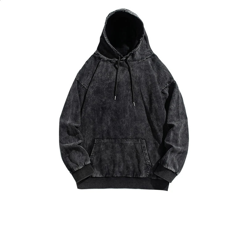 Tie dye wear hoodie mens sportswear womens autumn retro dark gray jacket prefabricated street hoodie unisex Harajuku Gothic shirt 240909