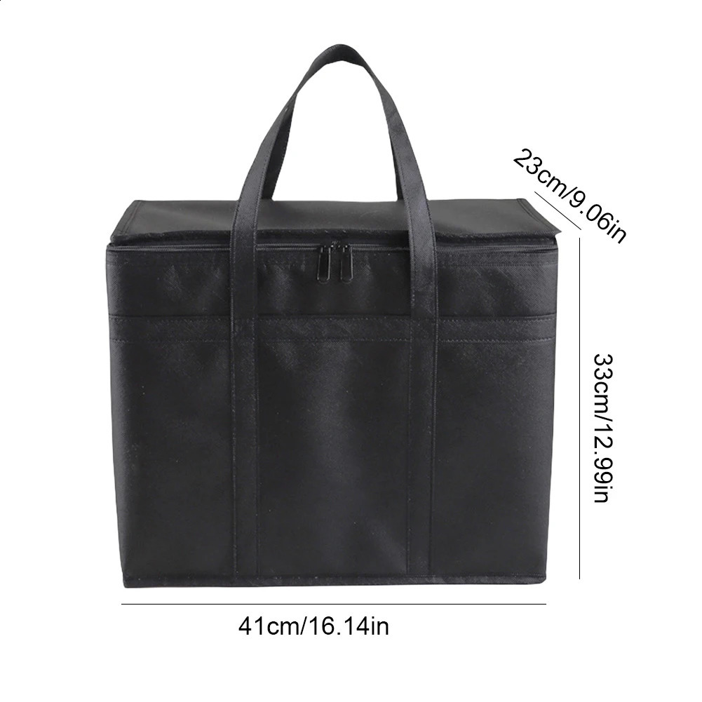 Beverage ice insulated cooling bag car lunch cooler foldable portable zipper freezer 240910