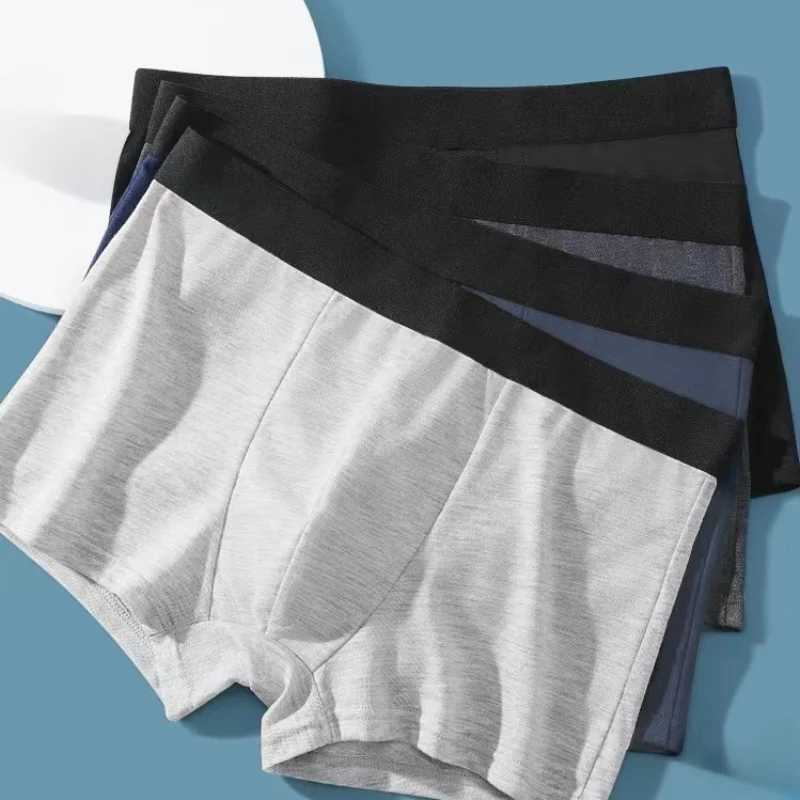 Mens Underwear Men Soft Summer Ultrathin Breathable Elastic Solid Boxer Panties Mid Waist Patchwork Loose Comfortable BoxerX2409