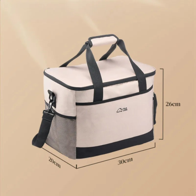 30L large capacity picnic bag waterproof portable insulation ice lunch outdoor food storage cooler 240910