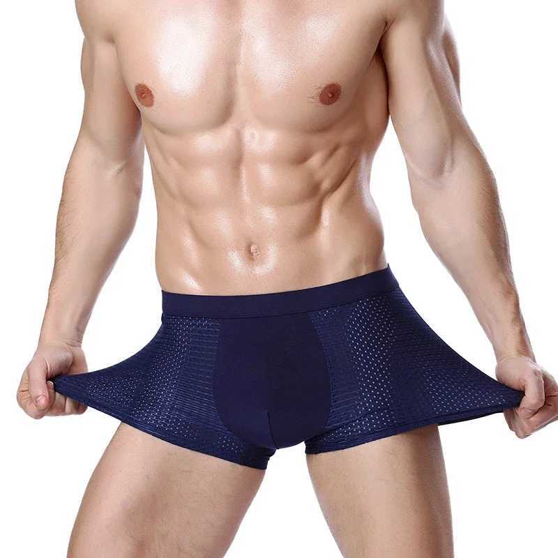 4pcs/lot Bamboo Fiber Mens Boxer Pantie Underpant plus size XXXXL large size shorts breathable underwear 5XL 6XL 7XL 8XLX240910
