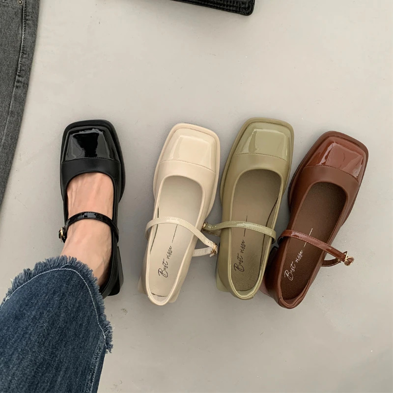 2025 new Mary Jane Women Pumps Elegant er Chunky Heel Square Toe Office Dress Shoes Party Loafers Woman atos De Mujer 240904