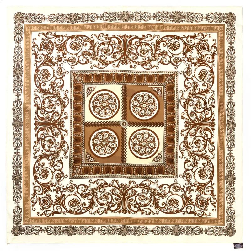 POBING Manual Hand Rolled Twill Silk Scarf Women Retro Cashew Square Scarves Echarpes Foulards Femme Wrap Bandana Hijab 90CM 240910