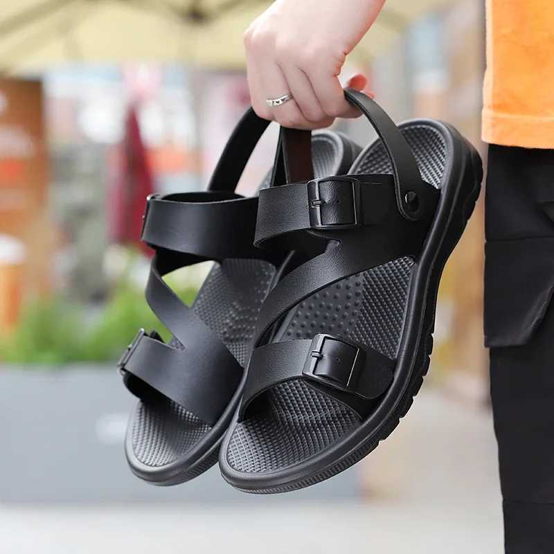 Mens summer sandals outdoor casual sports slippers PU leather N-Slip breathable Roman shoes beach flip garden shoesXJ250326