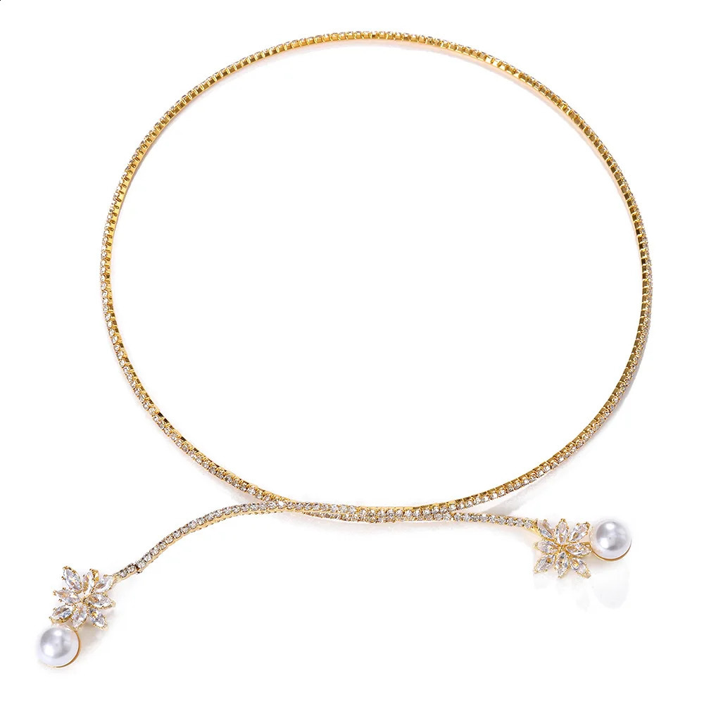 Shiny Rhinestone Collar Choker Necklace For Party Wedding Big Water Drop Crystal Necklace Womens Fashion Neck Jewelry 240910