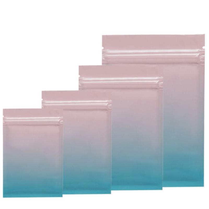 Wholesale multi color Resealable Zip Mylar Bag Food Storage Aluminum Foil Bags plastic packing bag Smell Proof Pouches 100pcs Lstbd