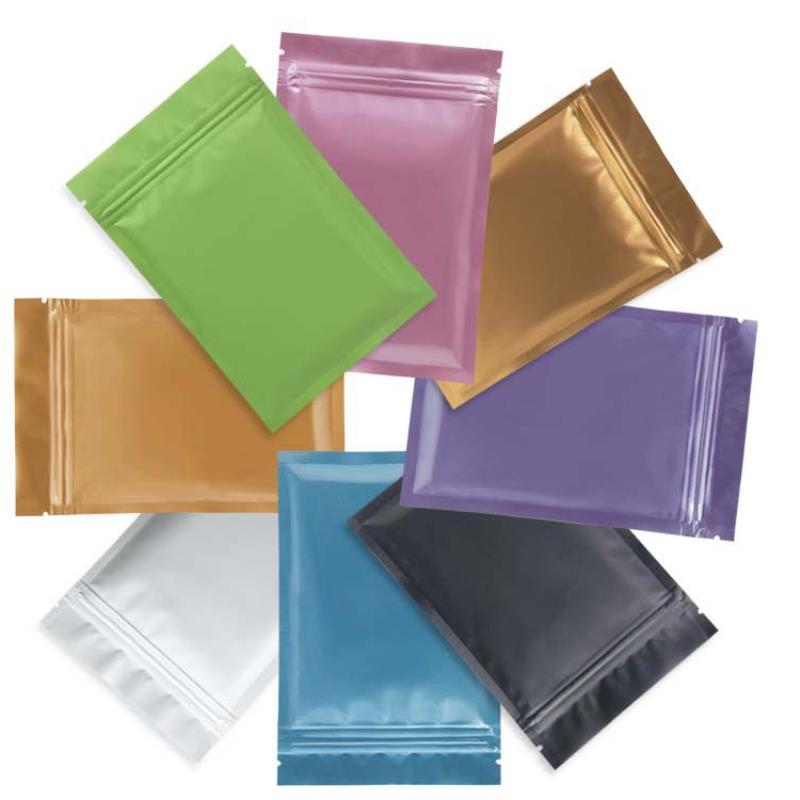 Wholesale multi color Resealable Zip Mylar Bag Food Storage Aluminum Foil Bags plastic packing bag Smell Proof Pouches 100pcs Lstbd