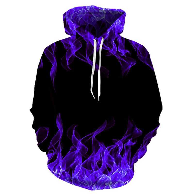 Autumn Colorful Flame Hoodie Men Women 3D Digital Fire Printed Pullover 3D Printing Casual Funny Unisex Couple Sport Sweatshirts M240909