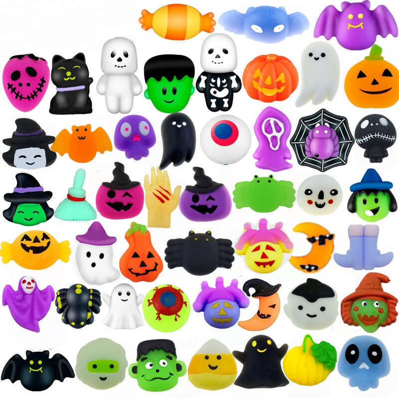 25PCS Halloween Squishies Mochi Animal Squishy For Kids Antistress Ball Squeeze Party Favors Stress Relief Toys Gift Blind Box Toys