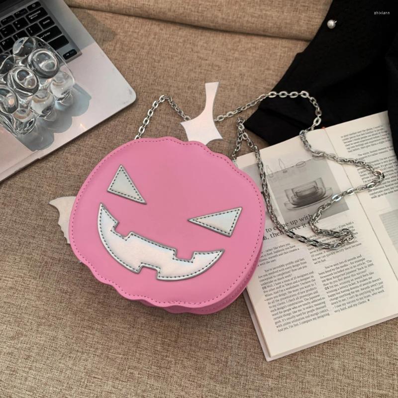 Helloween Cross Body Bag Women Pumpkin Crossbody PU Leather Shoulder With Zipper Adjustable Strap Female Daily Halloween fashionable item zhanyishengl