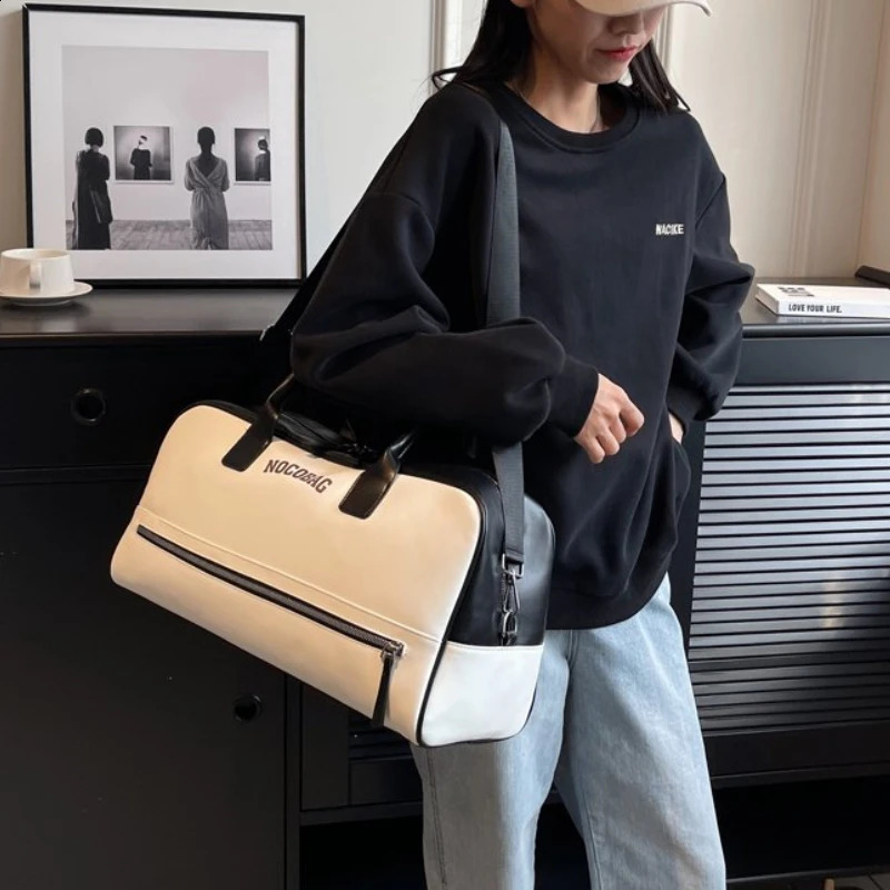 Large Capacity PU Zipper Travel Bag High Quality Simplicity Waterproof Leisure Vacation Luggage Bag 240910