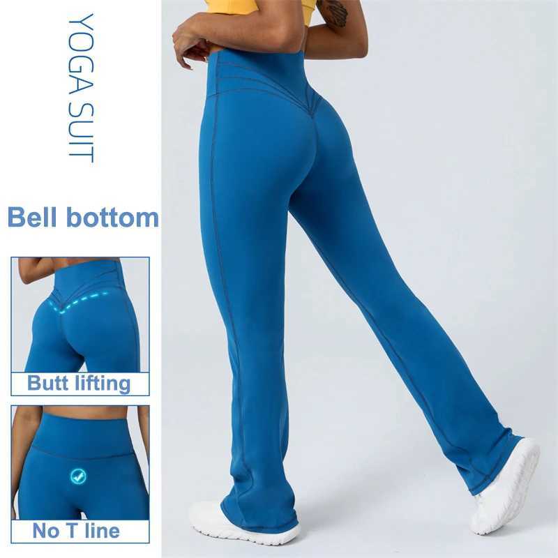 Women Yoga Pants 4 Way Stretch Tummy Control Workout Running Bell Bottom Leggings Long Bootleg Gym Flare Pants Women Sportswear M240910