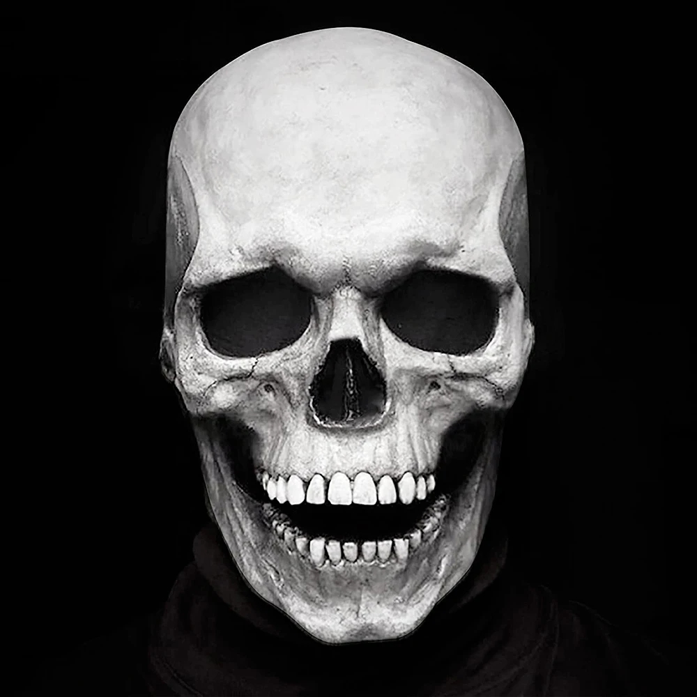 Halloween Mask Latex Mask Skull Horror Decoration Full Head Skull Mask Helmet Movable Jaw Masque Gifts Party Costume Mask